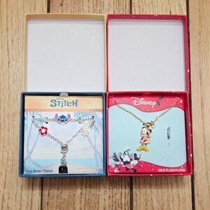 NEW Lot of 2: Disney Jewelry (Minnie Mouse Christmas & Stitch)